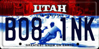 UT license plate B081NK