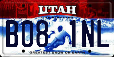 UT license plate B081NL
