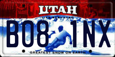 UT license plate B081NX