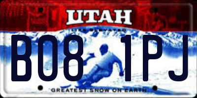 UT license plate B081PJ