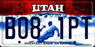 UT license plate B081PT