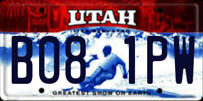 UT license plate B081PW