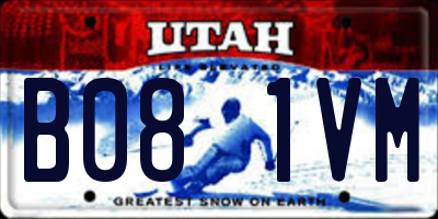 UT license plate B081VM