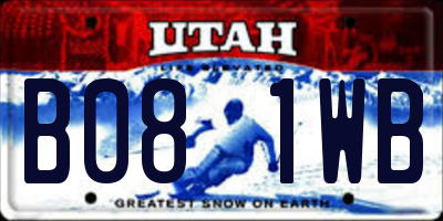 UT license plate B081WB
