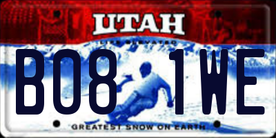 UT license plate B081WE