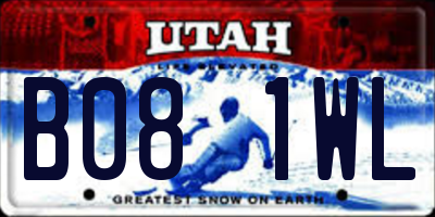 UT license plate B081WL