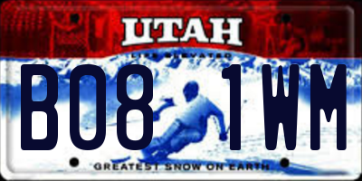 UT license plate B081WM