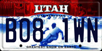 UT license plate B081WN
