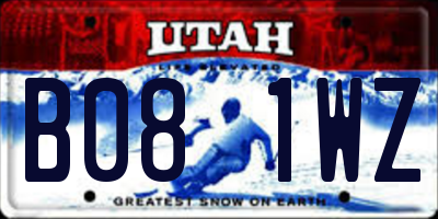 UT license plate B081WZ