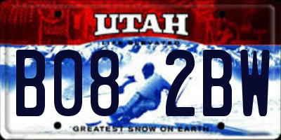 UT license plate B082BW