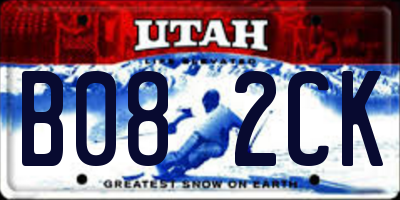 UT license plate B082CK