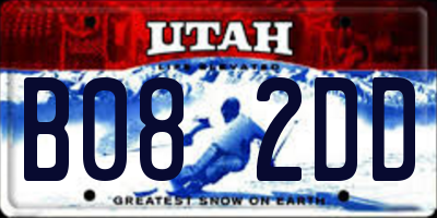UT license plate B082DD