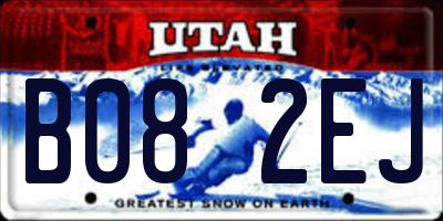 UT license plate B082EJ