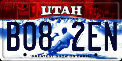 UT license plate B082EN