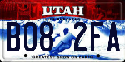 UT license plate B082FA