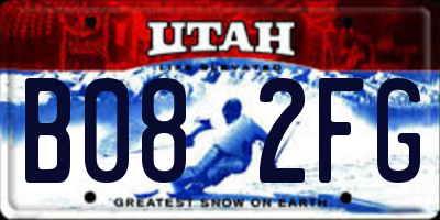 UT license plate B082FG