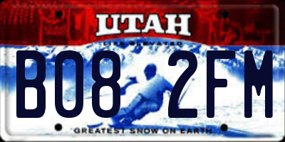 UT license plate B082FM