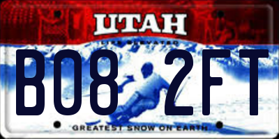 UT license plate B082FT