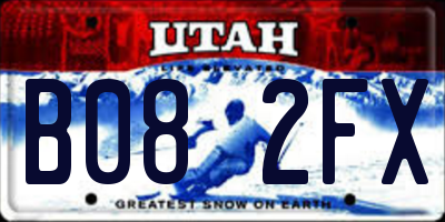 UT license plate B082FX