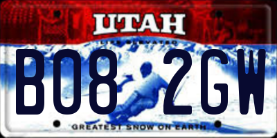 UT license plate B082GW