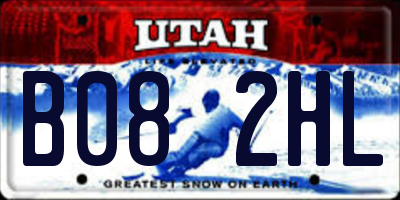 UT license plate B082HL