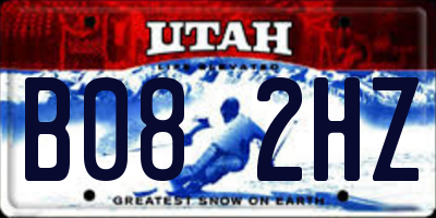 UT license plate B082HZ