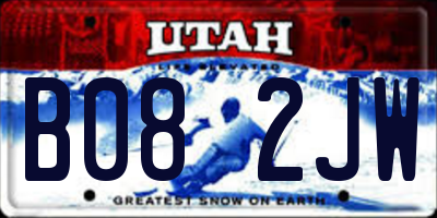 UT license plate B082JW