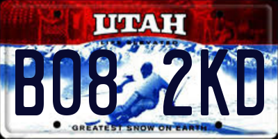 UT license plate B082KD
