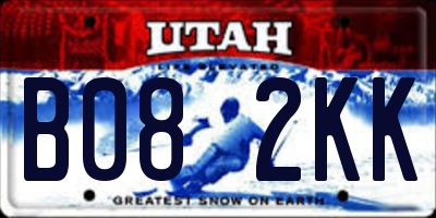 UT license plate B082KK