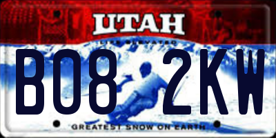 UT license plate B082KW