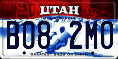 UT license plate B082MO