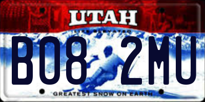 UT license plate B082MU