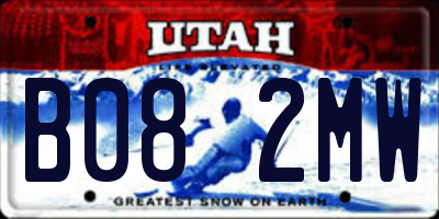 UT license plate B082MW