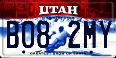 UT license plate B082MY