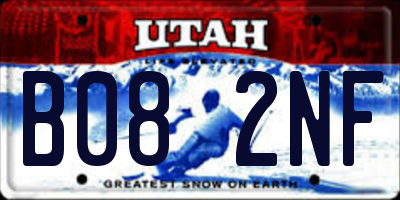 UT license plate B082NF