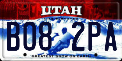 UT license plate B082PA