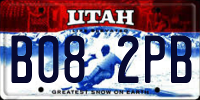 UT license plate B082PB