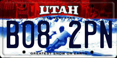 UT license plate B082PN