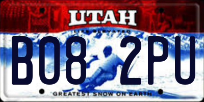 UT license plate B082PU