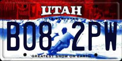 UT license plate B082PW