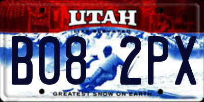 UT license plate B082PX