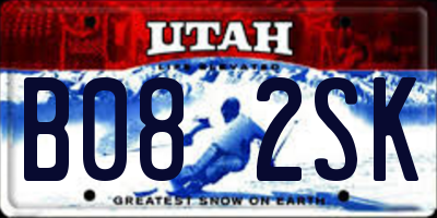 UT license plate B082SK