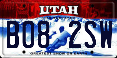 UT license plate B082SW