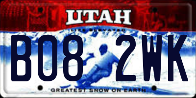 UT license plate B082WK