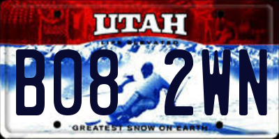 UT license plate B082WN