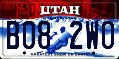 UT license plate B082WO