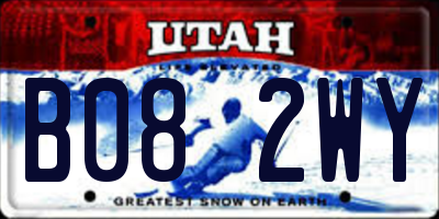 UT license plate B082WY
