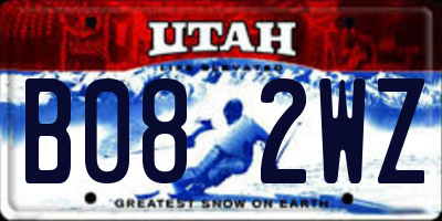 UT license plate B082WZ