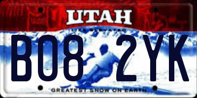 UT license plate B082YK