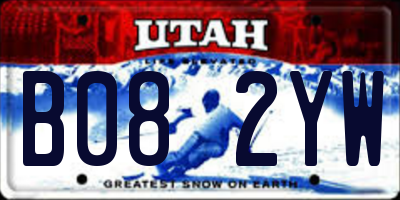 UT license plate B082YW